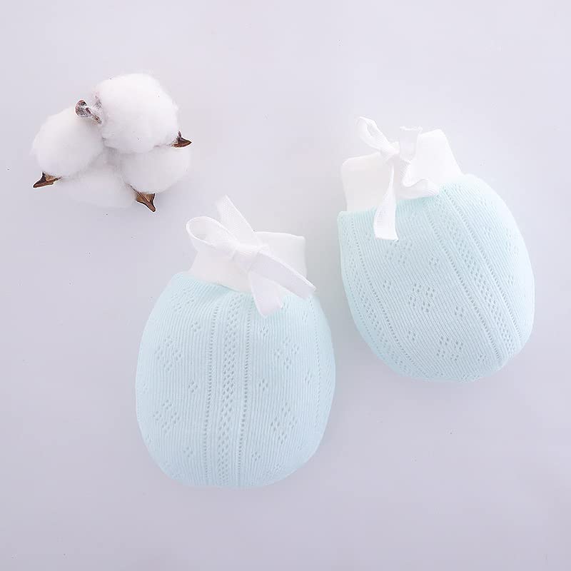 Adeimoo Cute Boys Girls Cotton No Scratch Gloves Drawstring Adjustable Mittens for Baby Infants (5 Pair Eyelet mitten) - Image 4
